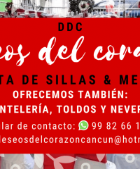 Renta de mesas y sillas en Cancún